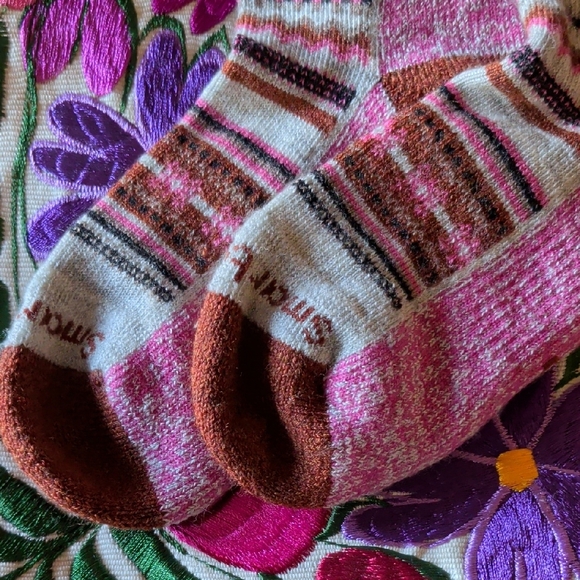 Smartwool Pink and Brown Patterned Socks - Picture 2 of 7